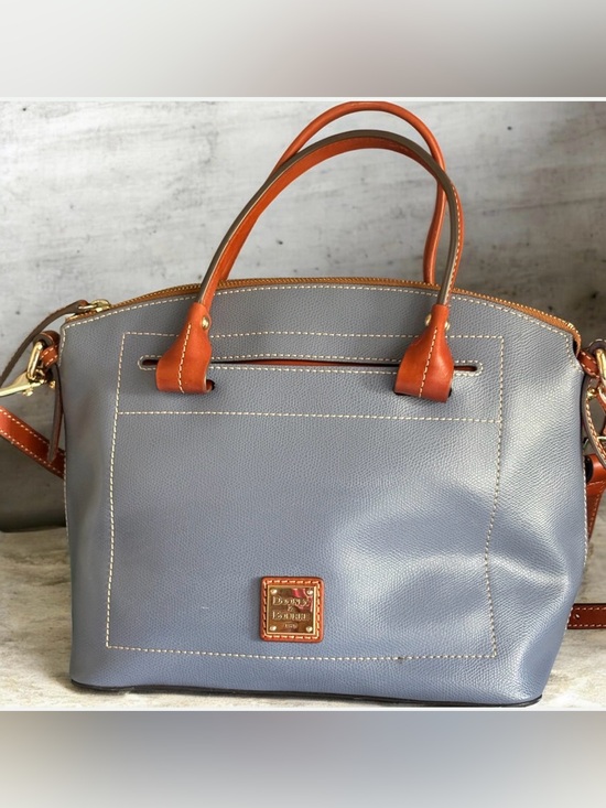 Dooney & Bourke Handbags - Dooney & Bourke Gray Satchel with Tan Trim